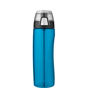 Teal Hydration Bottle with Rotating Meter on Lid