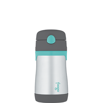 Charcoal and Teal Foogo® Vacuum Insulated Straw Bottle